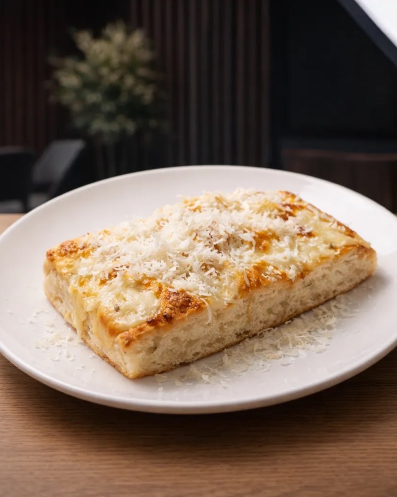 Focaccia with cheese and parmesan në TOKË Lounge Tiranë