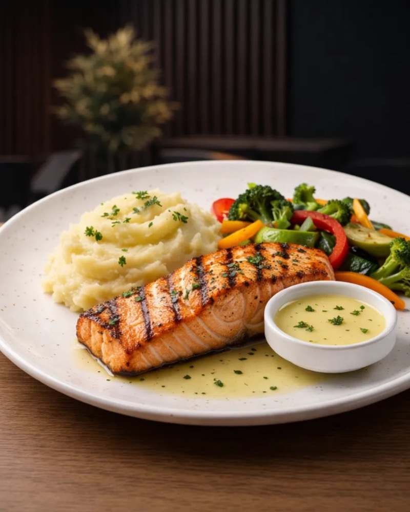 Grilled Salmon në TOKË Lounge Tiranë